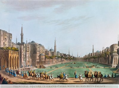 Place principale au Caire, avec le palais de Murad Bey, Égypte, 1802 - Thomas Milton