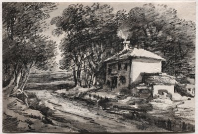 Paysage avec cottage (recto) - Thomas Monro