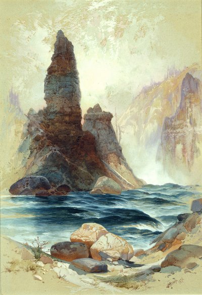 Au-dessus des Tower Falls, Yellowstone - Thomas Moran