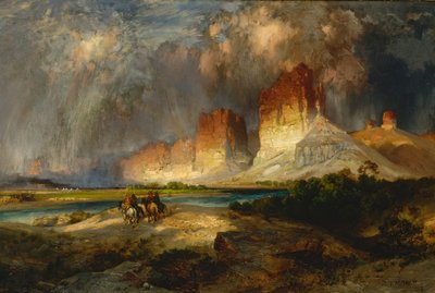 Falaises du haut fleuve Colorado, territoire du Wyoming - Thomas Moran