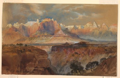 Dessin, falaises du Rio Virgin, sud de l