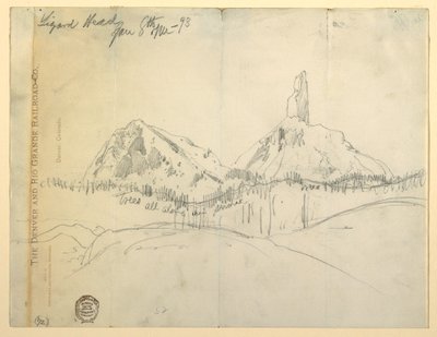 Dessin, Lizard Head, Colorado - Thomas Moran