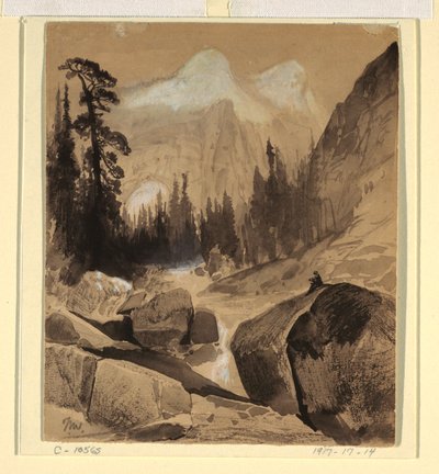 Dessin, le dôme nord, Yosemite, Californie, 1872 - Thomas Moran