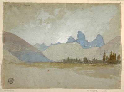 Dessin, Les Tetons, Idaho, 1879 - Thomas Moran