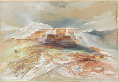 Sources chaudes de la rivière Gardiner, Yellowstone - Thomas Moran