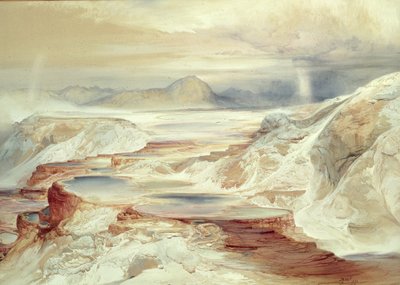 Sources chaudes de la rivière Gardiner, Yellowstone, 1872 - Thomas Moran