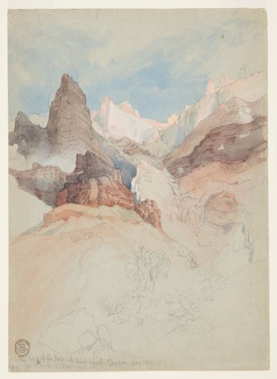 Regardant le sentier à Bright Angel, Grand Canyon, Arizona - Thomas Moran