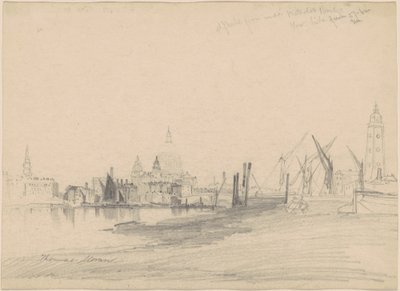 Saint-Paul depuis sous le pont de Waterloo, marée basse - Thomas Moran