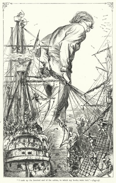 Illustration des Voyages de Gulliver par Jonathan Swift (gravure) - Thomas Morten