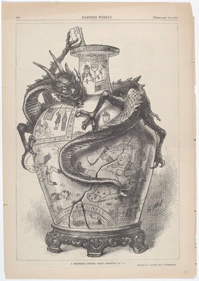 Un design diplomatique (chinois) présenté aux États-Unis - Thomas Nast