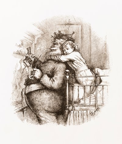Attrapé ! (Illustration avec le Père Noël) - Thomas Nast