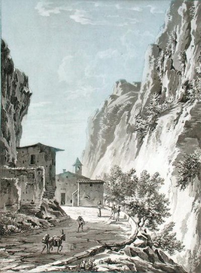 Le village de Gondo sur le col du Simplon, illustration du 