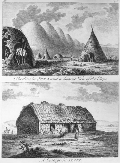 Sheelins à Jura et vue lointaine des Paps et d