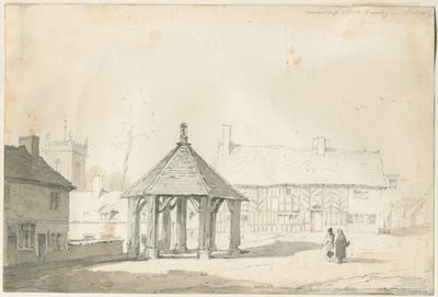 Abbots Bromley Tudor - Croix du marché et maison - Thomas Peploe Wood