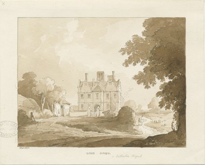 Brewood - Long Birch Hall: dessin sépia - Thomas Peploe Wood
