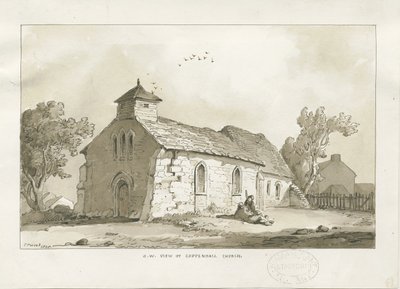 Église de Coppenhall : dessin sépia - Thomas Peploe Wood