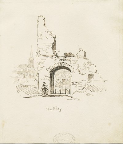 Château de Dudley - Le Donjon: croquis au crayon, nd [19e siècle] - Thomas Peploe Wood