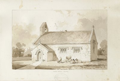 Eccleshall - Chapelle de Cotes Heath : dessin lavis sépia, nd [1817-1845] - Thomas Peploe Wood