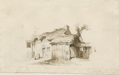 Fradswell - Cottage sur la lande : dessin au crayon et lavis - Thomas Peploe Wood