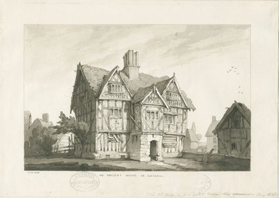 Village de Gnosall - Maison Ancienne: dessin au lavis - Thomas Peploe Wood
