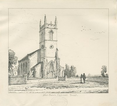 Needwood - "Nouvelle Église" (dessin à la plume, 1837) - Thomas Peploe Wood