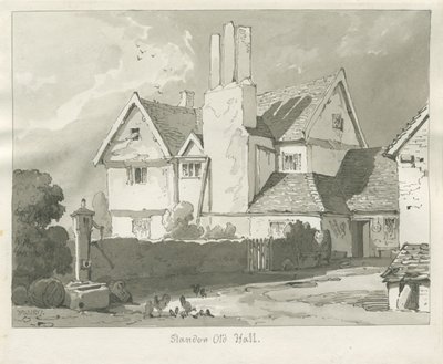Standon Hall : dessin à la sépia - Thomas Peploe Wood