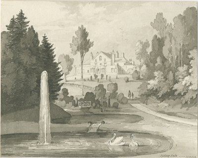 Stone - Spring Vale : dessin au lavis sépia - Thomas Peploe Wood
