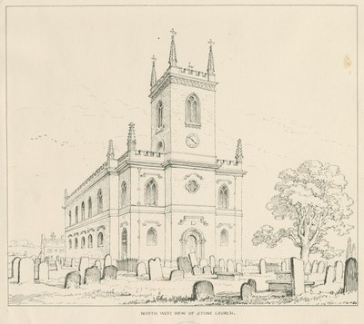 Église de Stone : dessin à la plume et à l
