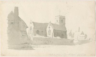 Église de Trysull: dessin au crayon, 2 sep 1837 - Thomas Peploe Wood
