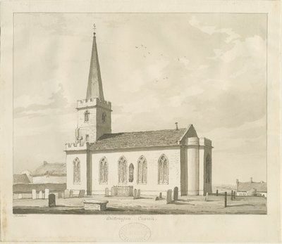 Église de Whittington (dessin sépia) - Thomas Peploe Wood