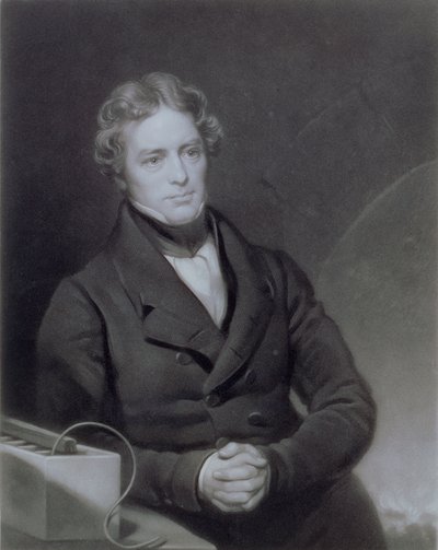 Portrait de Michael Faraday (1791-1867) gravé par Henry Cousins vers 1841 - Thomas Phillips