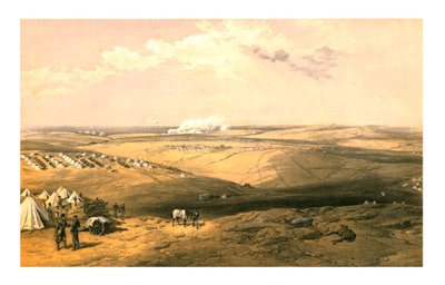 Vue lointaine du quartier général de Lord Raglan avant Sébastopol, 1855 - Thomas Picken