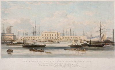 Le Terminus Ferroviaire de Blackwall et le Quai de Brunswick, Blackwall, Poplar, Londres - Thomas Picken