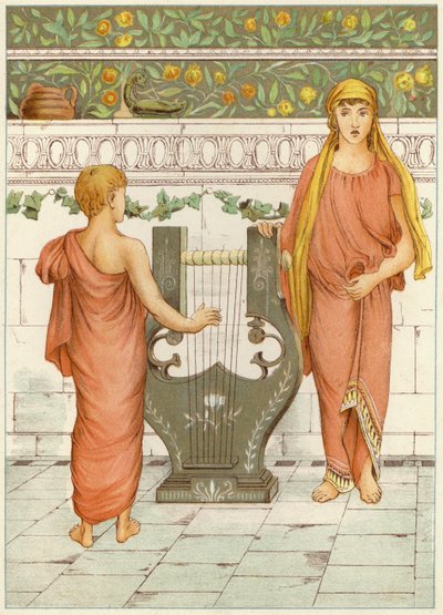 Persée et la leçon de musique (lithographie en couleur) - Thomas Ralph Spence