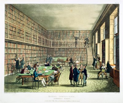 Bibliothèque de la Royal Institution, Albermarle Street, Londres, 1808-1811 - Thomas Rowlandson, Augustus Charles Pugin