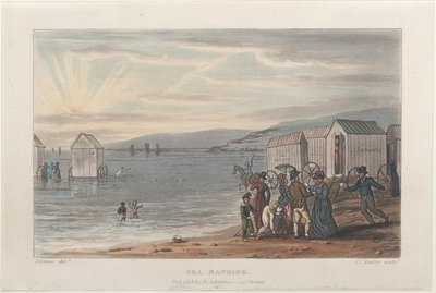 Bain de mer, de Poetical Sketches of Scarborough, 1813 - Thomas Rowlandson, Joseph Constantine Stadler, J. Bluck
