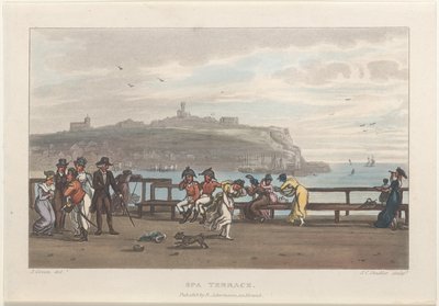 Terrasse du spa, des Esquisses poétiques de Scarborough - Thomas Rowlandson, Joseph Constantine Stadler, J. Bluck