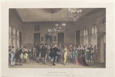 La salle de bal, de Poetical Sketches of Scarborough, 1813 - Thomas Rowlandson, Joseph Constantine Stadler, J. Bluck
