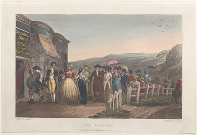 La Terrasse, de Poetical Sketches of Scarborough, 1813 - Thomas Rowlandson, Joseph Constantine Stadler, J. Bluck
