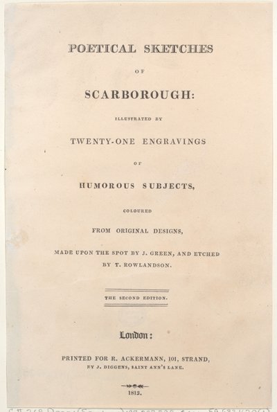 Page de titre, de Poetical Sketches of Scarborough, 1813 - Thomas Rowlandson, Joseph Constantine Stadler, J. Bluck