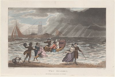 Quakers mouillés, de Sketches poétiques de Scarborough - Thomas Rowlandson, Joseph Constantine Stadler, J. Bluck