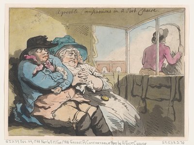 Une sieste confortable dans une chaise de poste, 29 décembre 1788 - Thomas Rowlandson