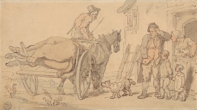 Un cheval mort sur une charrette de knackers - Thomas Rowlandson