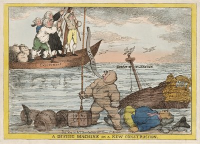 Une machine de plongée sur une nouvelle constitution, pub. 1806 - Thomas Rowlandson