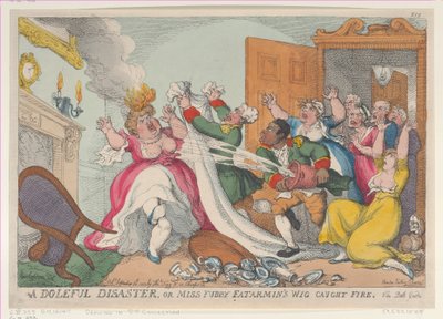 Un désastre lugubre, ou la perruque de Miss Fubby Fatarmin a pris feu - Thomas Rowlandson