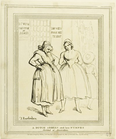Une abbesse hollandaise et ses nymphes esquissées à Amsterdam - Thomas Rowlandson