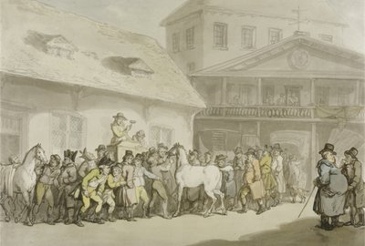 Vente de chevaux au dépôt de Hopkins, Barbican - Thomas Rowlandson