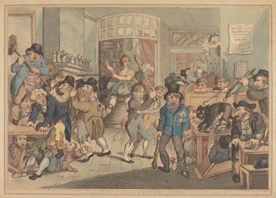 Un chien enragé dans un café - Thomas Rowlandson