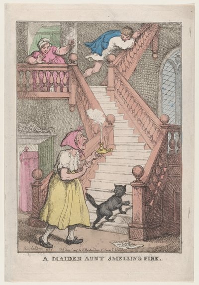 Une tante célibataire sentant le feu, 4 mai 1806 - Thomas Rowlandson