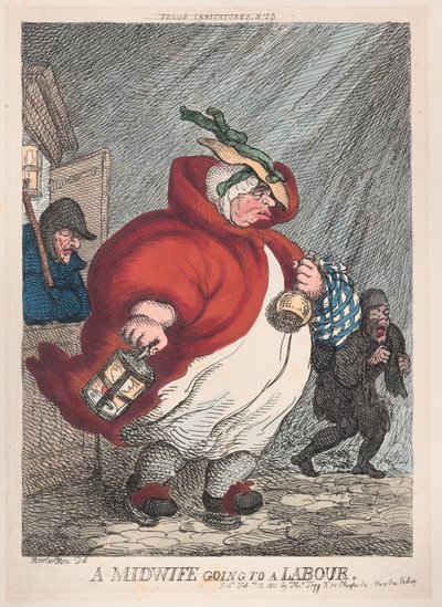 Une sage-femme allant à un accouchement - Thomas Rowlandson